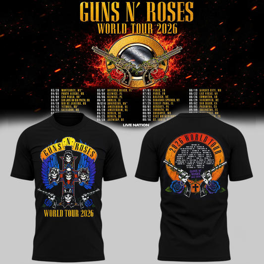 08. Limited Edition Guns N' Roses x NC State Football - World Tour 2026 T-Shirt