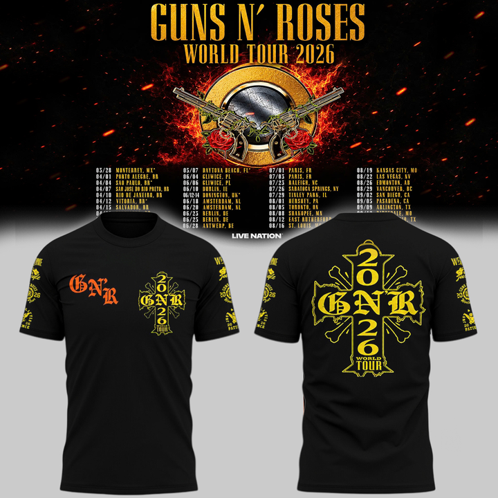 14. NC State Football x Guns N' Roses - World Tour 2026 T-Shirt