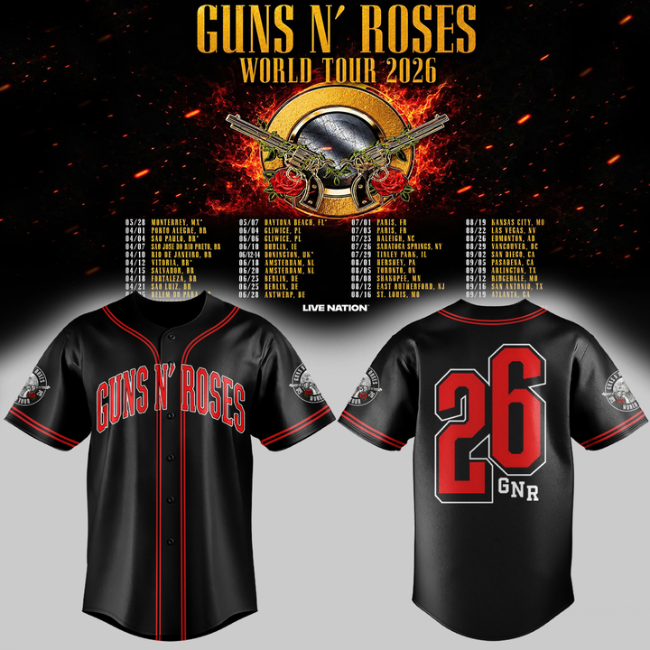 16. New Shirt Guns N' Roses x NC State Football - World Tour 2026 Jersey