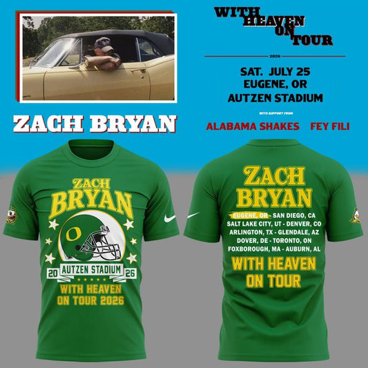 01. Pefect Shirt Zach Bryan x Oregon Football - With Heaven On Tour 2026 T-Shirt