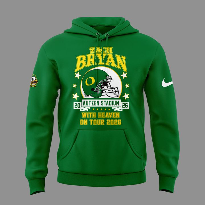 02. Hoodie Zach Bryan x Oregon Football - With Heaven On Tour 2026 Hoodie