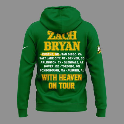 02. Hoodie Zach Bryan x Oregon Football - With Heaven On Tour 2026 Hoodie