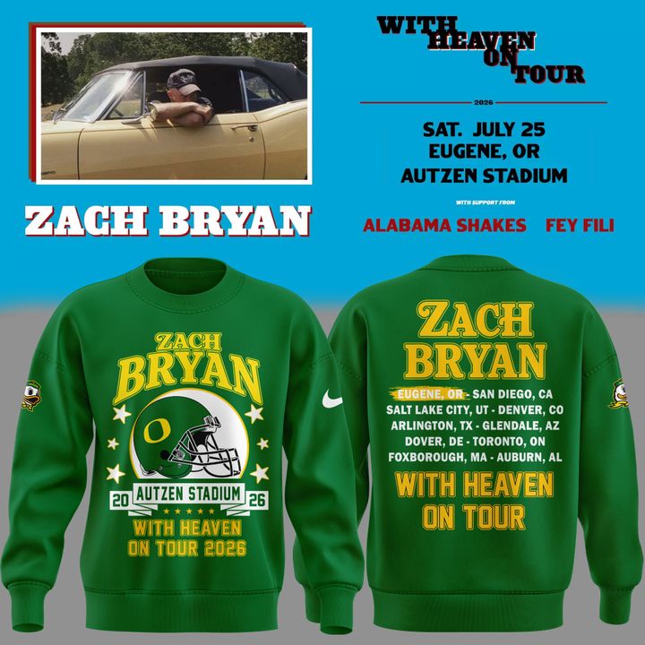 05. Limited Edition Zach Bryan x Oregon Football - With Heaven On Tour 2026 Sweatshirt