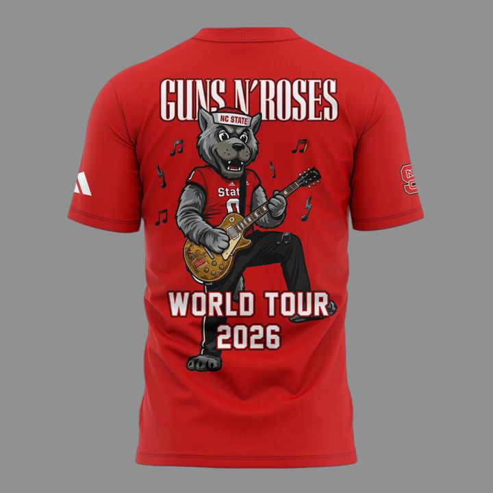 01. Guns N' Roses x NC State Football - World Tour 2026 T-Shirt