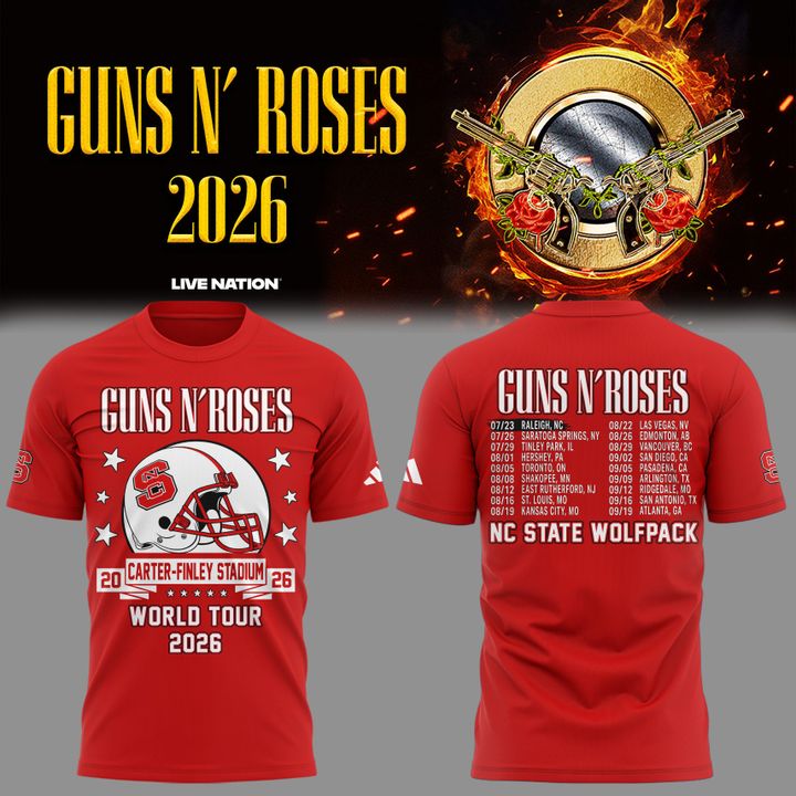 05.10. Guns N' Roses x NC State Football At Carter-Finley Stadium - World Tour 2026 T-Shirt