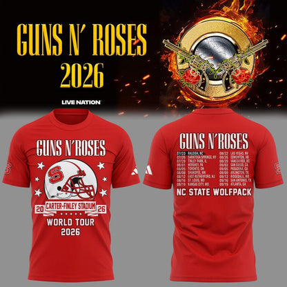 05.10. Guns N' Roses x NC State Football At Carter-Finley Stadium - World Tour 2026 T-Shirt