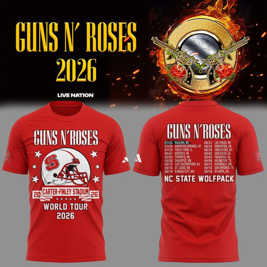 05.10. Guns N' Roses x NC State Football At Carter-Finley Stadium - World Tour 2026 T-Shirt