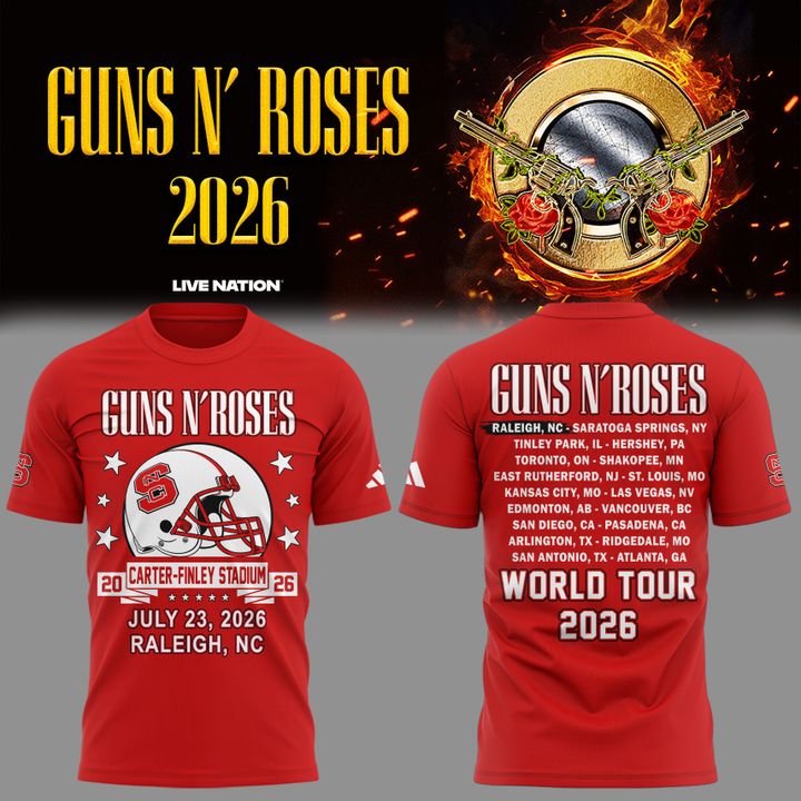 02.10. Limited Edition Guns N' Roses x NC State Football - World Tour 2026 T-Shirt