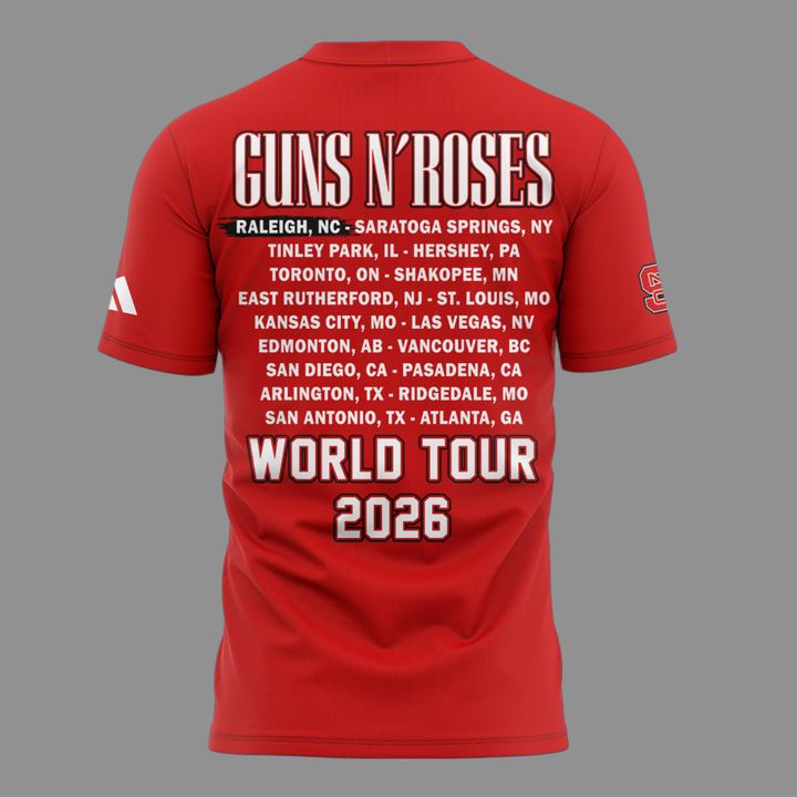 02.10. Limited Edition Guns N' Roses x NC State Football - World Tour 2026 T-Shirt