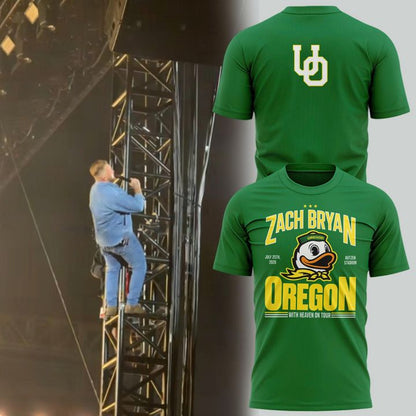 Special 2026 Zach Bryan x Oregon Ducks T-Shirt - Green