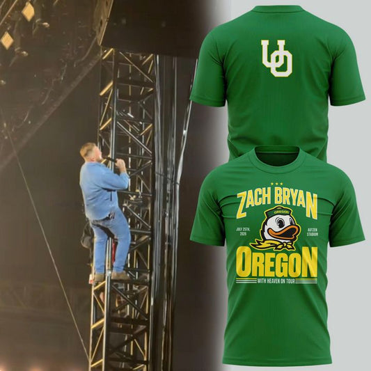 Special 2026 Zach Bryan x Oregon Ducks T-Shirt - Green