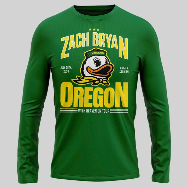 Special 2026 Zach Bryan x Oregon Ducks Long Sleeve Shirt - Green