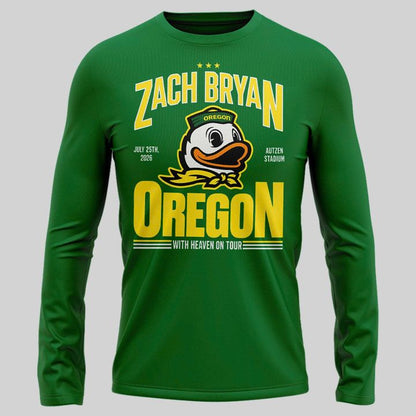 Special 2026 Zach Bryan x Oregon Ducks Long Sleeve Shirt - Green
