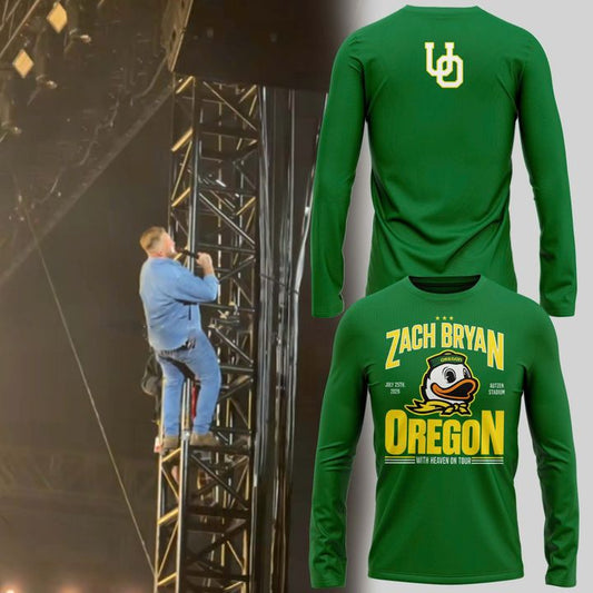 Special 2026 Zach Bryan x Oregon Ducks Long Sleeve Shirt - Green