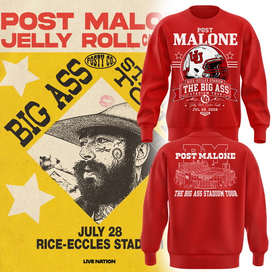 Limited Edition Post Malone x Utah Utes Rice-Eccles Stadium Tour 2026 sweat