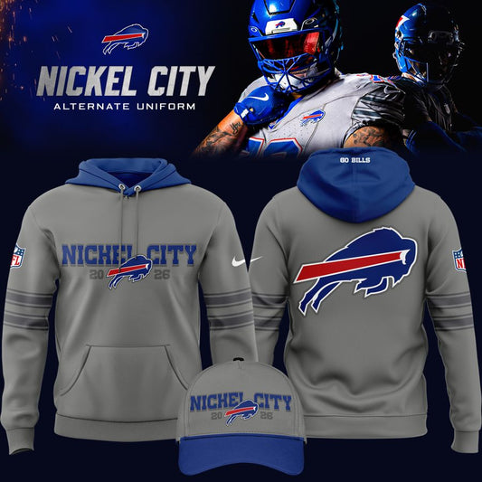 Gray Buffalo Bills Nickel City Game Hoodie