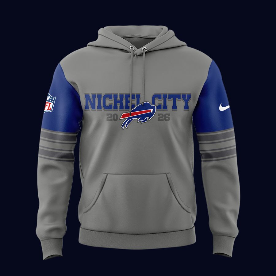 Gray Blue Buffalo Bills Nickel City Game Hoodie