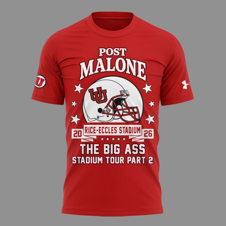 01. Post Malone x Utah Football - THE BIG ASS Stadium Tour Part 2 T-Shirt