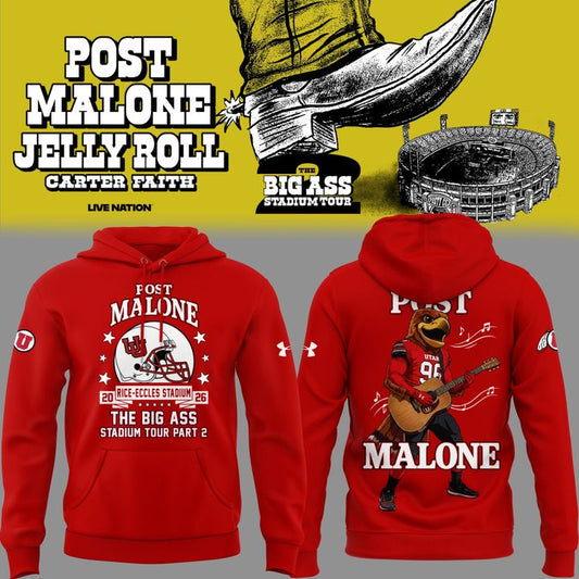 03. Perfect Hoodie Post Malone x Utah Football - THE BIG ASS Stadium Tour Part 2 Hoodie
