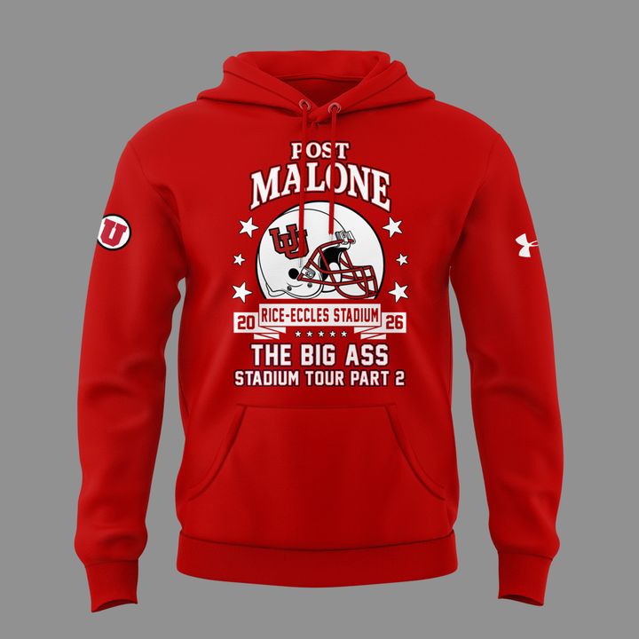 16. Limited Edition Post Malone x Utah Football - THE BIG ASS Stadium Tour Part 2 Hoodie