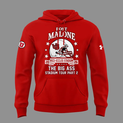 16. Limited Edition Post Malone x Utah Football - THE BIG ASS Stadium Tour Part 2 Hoodie