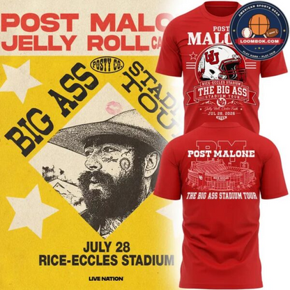 20. Special Post Malone x Utah Football - THE BIG ASS Stadium Tour Part 2 T-Shirt
