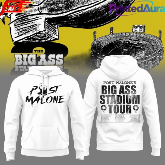 30. White Hoodie Post Malone x Utah Football - THE BIG ASS Stadium Tour Part 2 Hoodie