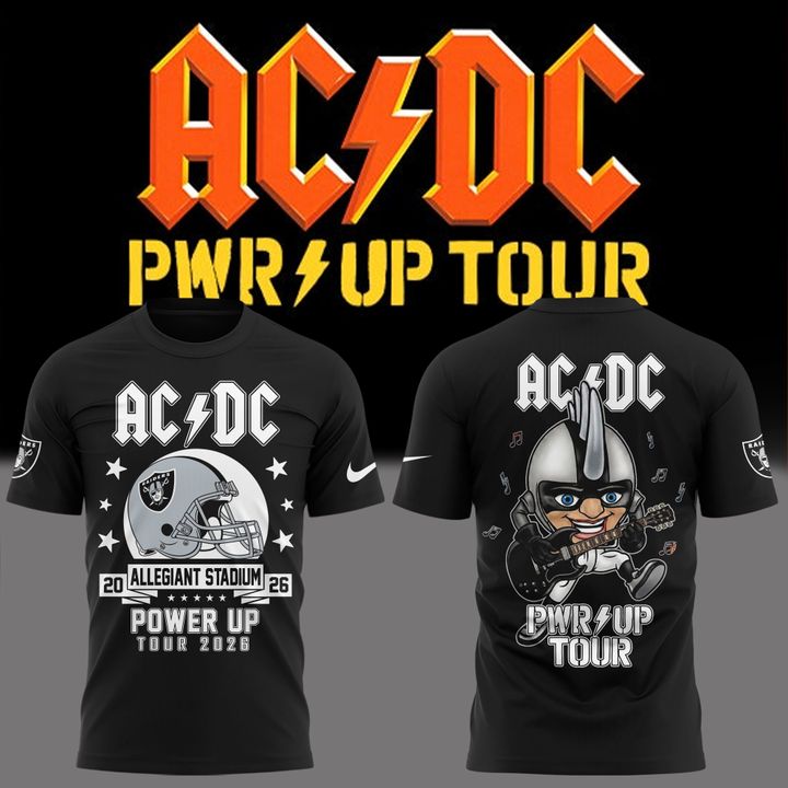 01. New Shirt AC/DC x Las Vegas Raiders - Power Up Tour 2026 T-Shirt