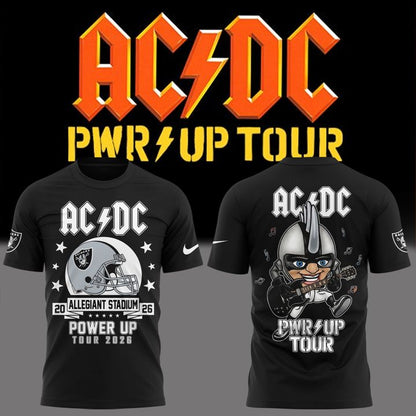01. New Shirt AC/DC x Las Vegas Raiders - Power Up Tour 2026 T-Shirt