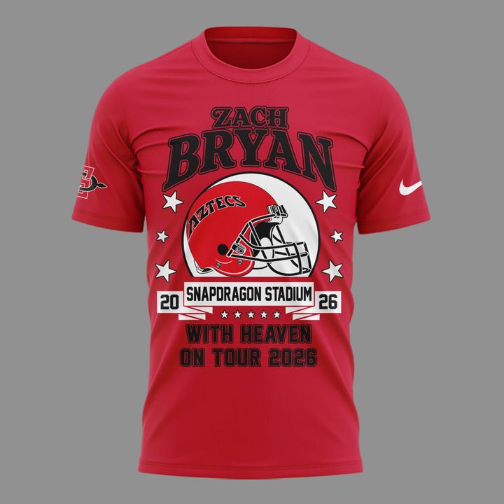 01.10. Limited Edition Zach Bryan x San Diego State Football - With Heaven On Tour 2026 T-Shirt