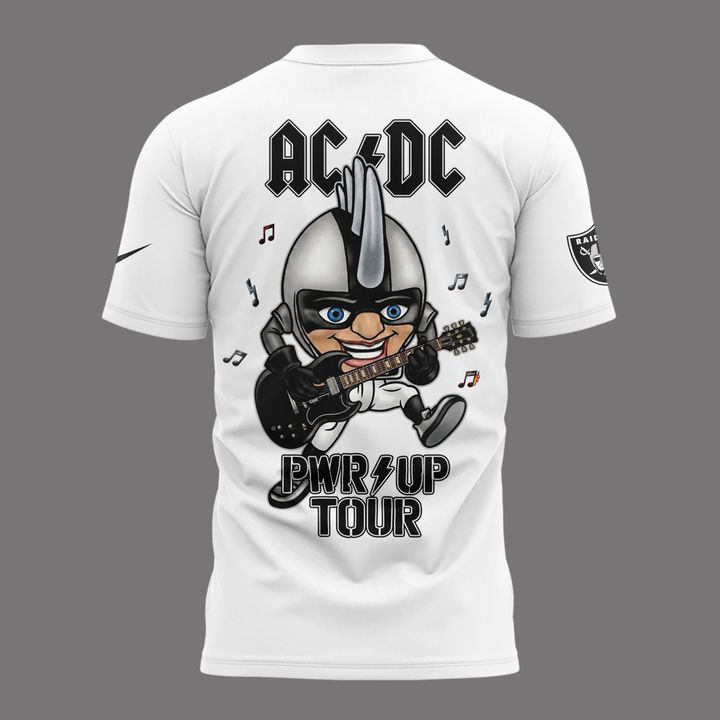 01.03. White Shirt AC/DC x Las Vegas Raiders - Power Up Tour 2026 T-Shirt