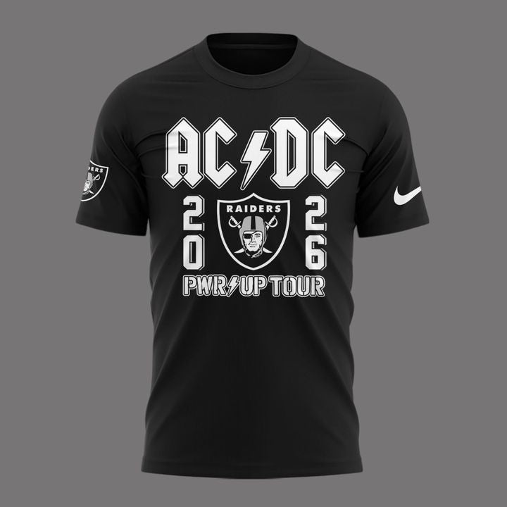 02.06. Perfect Black AC/DC x Las Vegas Raiders - Power Up Tour 2026 T-Shirt