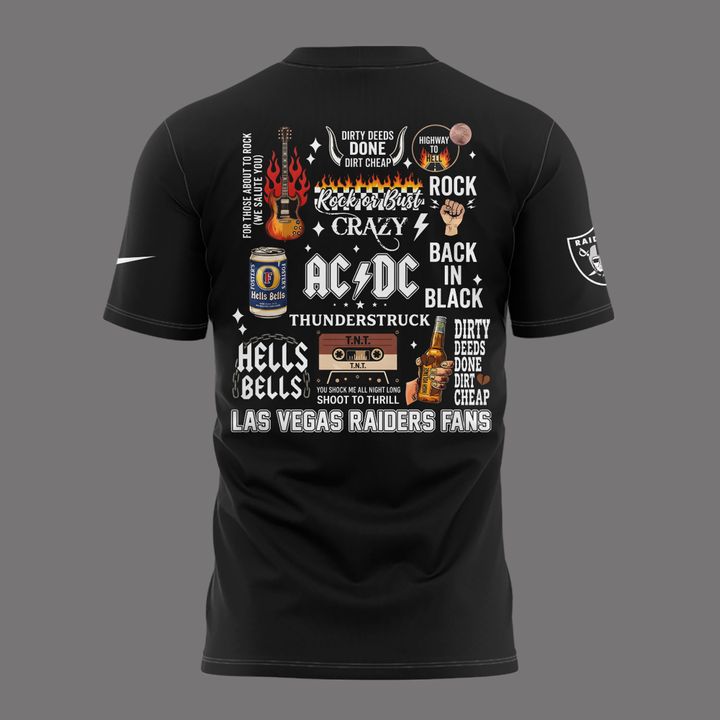 02.06. Perfect Black AC/DC x Las Vegas Raiders - Power Up Tour 2026 T-Shirt