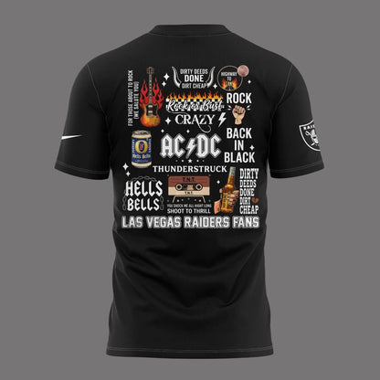 02.06. Perfect Black AC/DC x Las Vegas Raiders - Power Up Tour 2026 T-Shirt