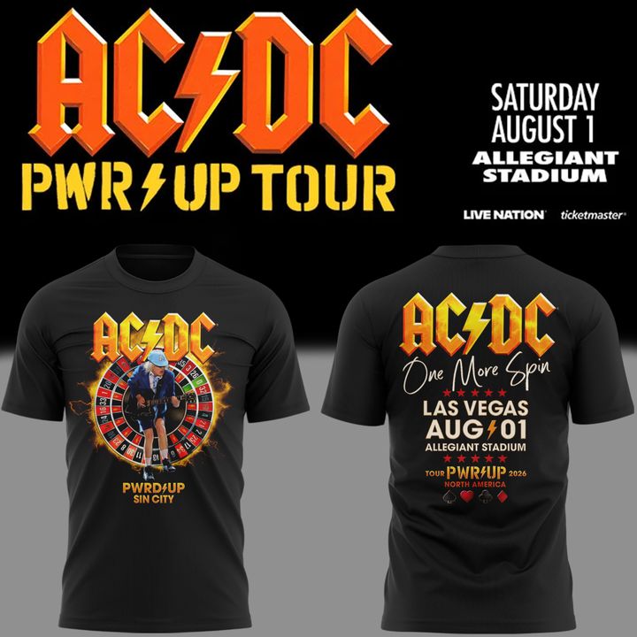 001. Newest Shirt AC/DC - Las Vegas, NV Event Shirt - Power Up Tour 2026 T-Shirt
