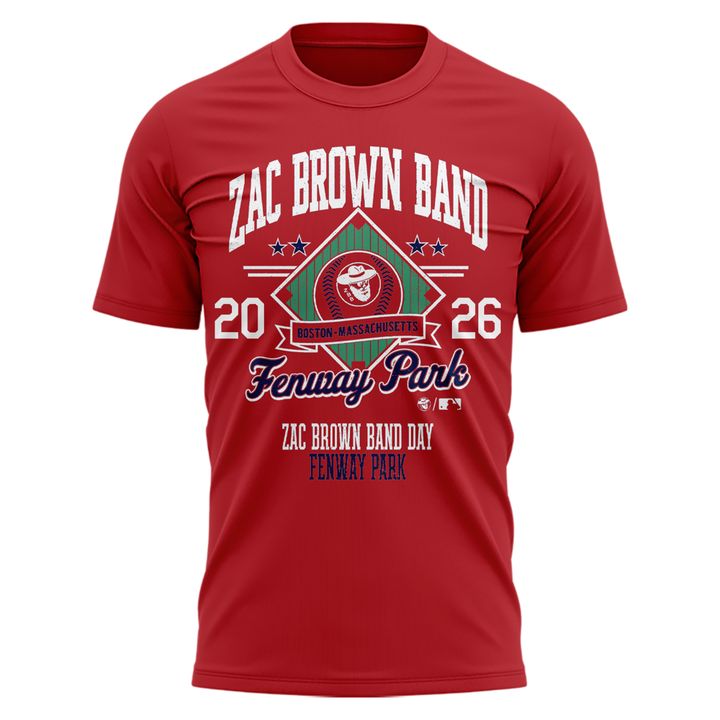 Zac Brown Band x Boston Red Sox Fenway Park - Love & Fear Tour Red Tee
