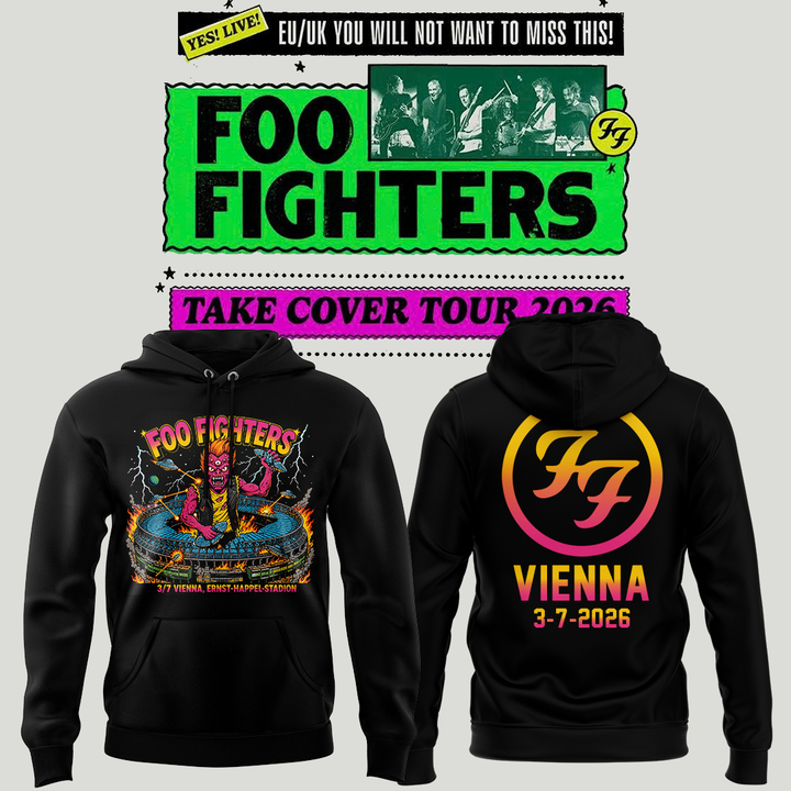 17. Exclusive Hoodie Foo Fighters - TAKE COVER TOUR 2026 Hoodie