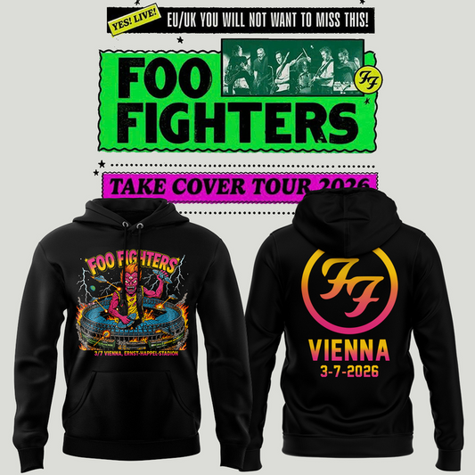 17. Exclusive Hoodie Foo Fighters - TAKE COVER TOUR 2026 Hoodie