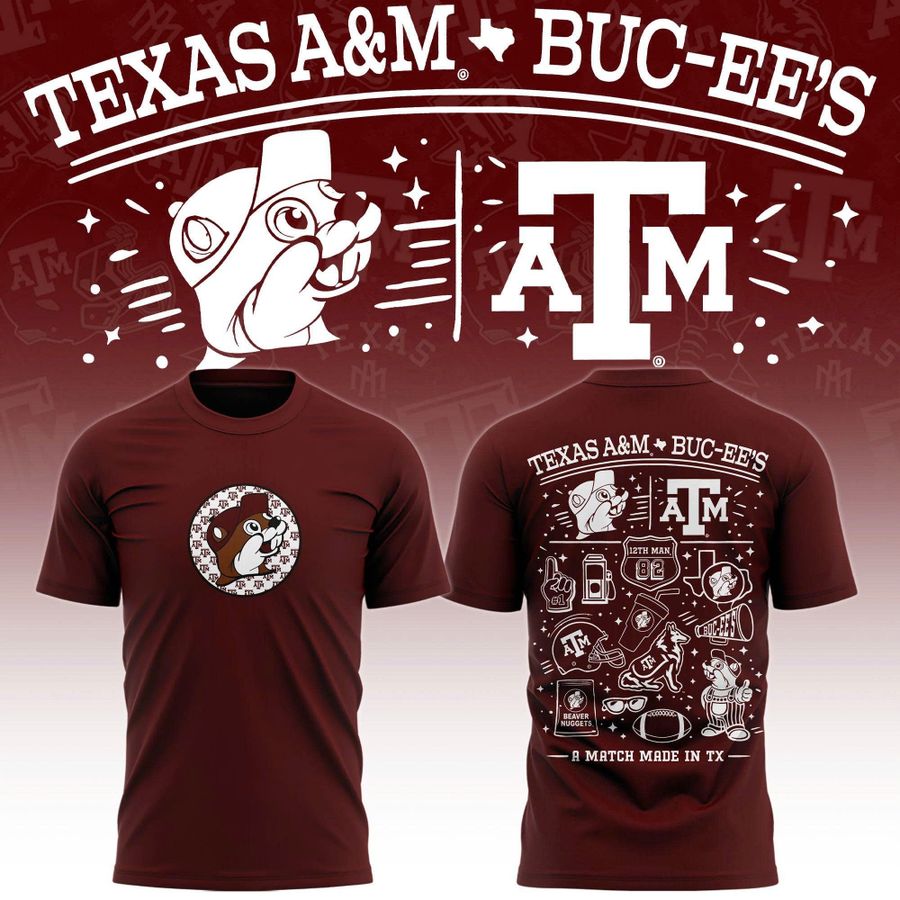 Limited edition Texas A&M and Buc-ee's T-shirts