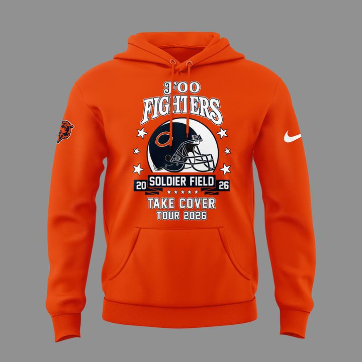 02.24. Orange Hoodie Foo Fighters x Chicago Bears - Take Cover Tour 2026 Hoodie
