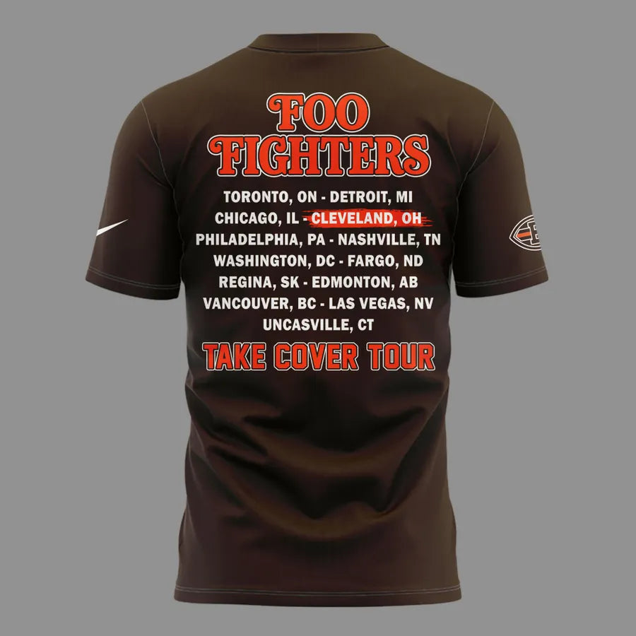 Foo Fighters TAKE COVER TOUR 2026 x Cleveland Browns Tshirt