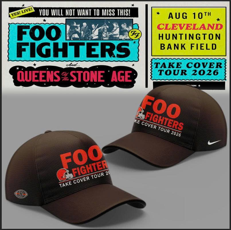 Foo Fighters TAKE COVER TOUR 2026 x Cleveland Browns Tshirt
