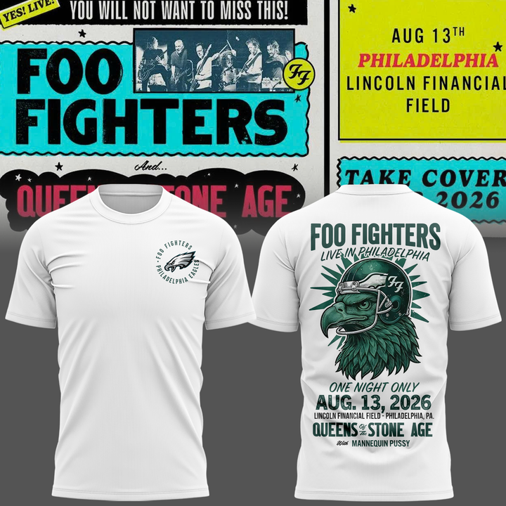 Exclusive Version Foo Fighters x Philadelphia Eagles T-Shirt