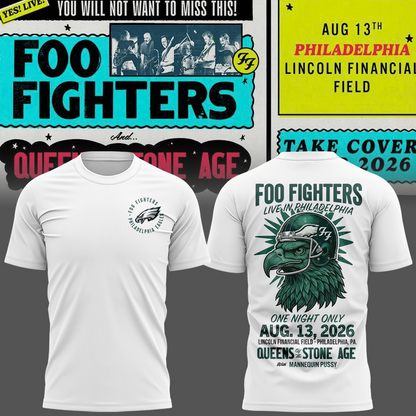Exclusive Version Foo Fighters x Philadelphia Eagles T-Shirt