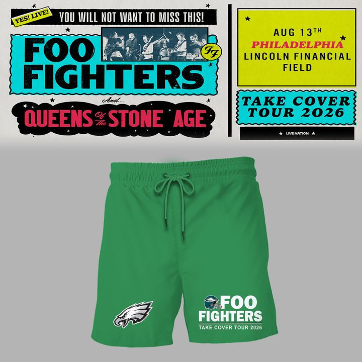 01.03. New Shirt Foo Fighters x Philadelphia Eagles - Take Cover Tour 2026 T-Shirt