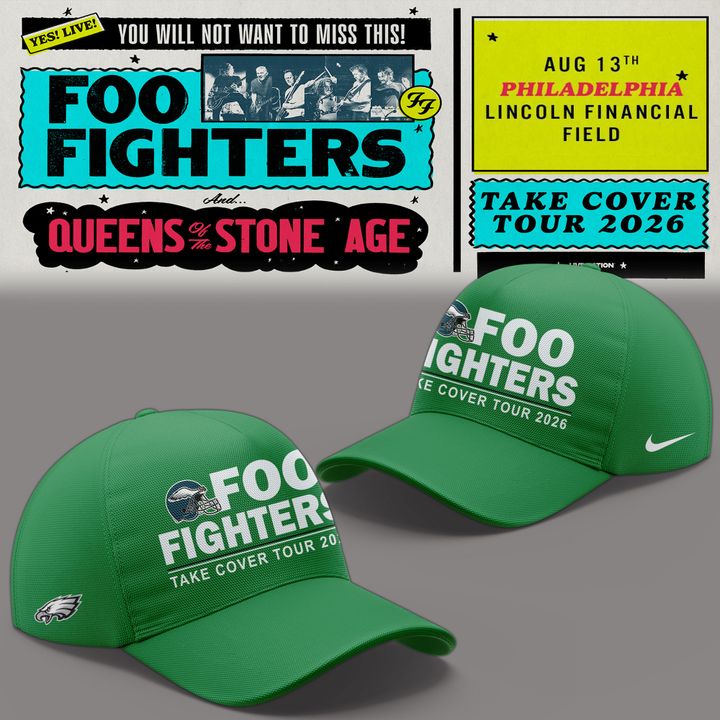 01.03. New Shirt Foo Fighters x Philadelphia Eagles - Take Cover Tour 2026 T-Shirt