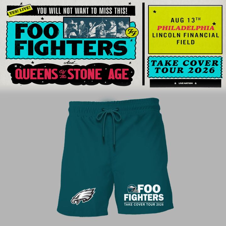 02.20. Limited Edition Foo Fighters x Philadelphia Eagles - Take Cover Tour 2026 T-Shirt