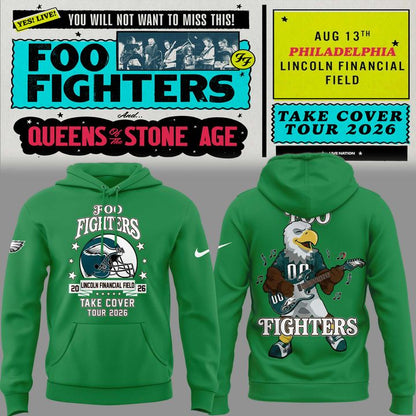 02.40. Special 2026 Foo Fighters x Philadelphia Eagles - Take Cover Tour 2026 Hoodie
