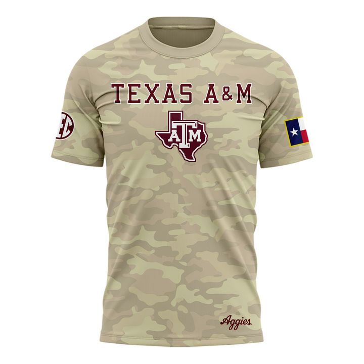 Texas A&amp;M Aggies Honor &amp; Support Camo T-Shirt