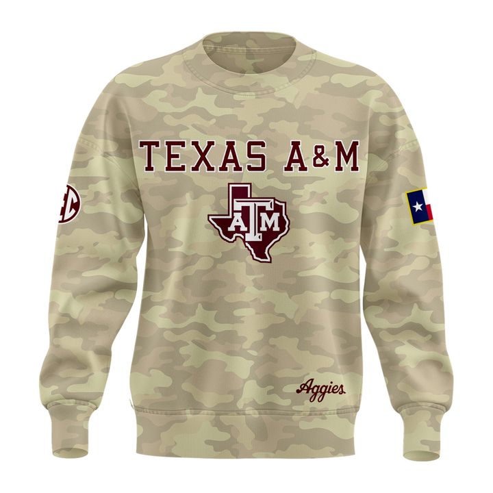 Texas A&amp;M Aggies Honor &amp; Support Camo Sweatshirt